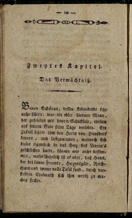Zweytes Kapitel. Das Vermächtniß.