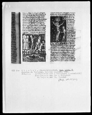 Die Legenda Aurea — Buchseite mit zwei Miniaturen