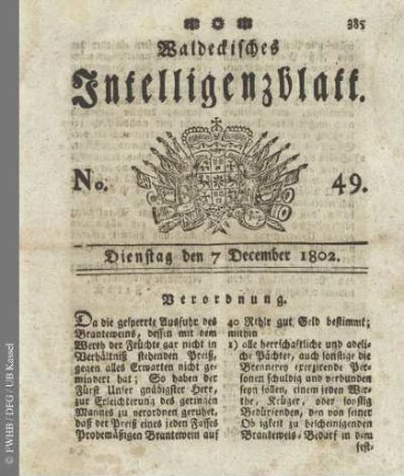 No. 49, Dienstag den 7 December 1802