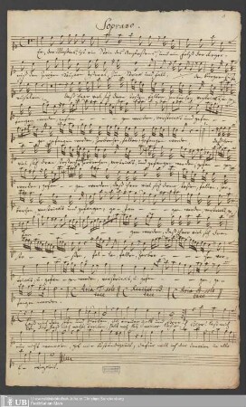 Ms. Ff. Mus. 960 - Am Sonnt. nach Christ=Tag : Er, der Meßias, ist ein Stein des Anstoßens p. : S. A. T. B., 2 hautbois, 2 violini, 1 viola, violoncello et organo