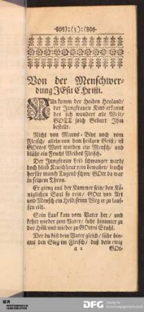 Von der Menschwerdung Christi.