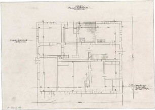Gsaenger, Gustav; Lenggries (Bayern); Gasthaus "Altwirt", Umbau - Altwirt - Nebengebäude, Saalbau (Grundriss EG)