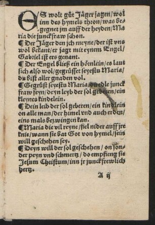 ES wolt gut Jäger jagen/ wol || inn des hymels thron/