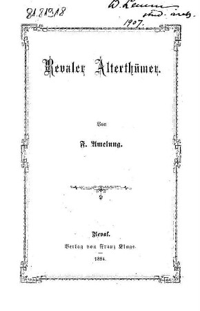 Revaler Alterthümer