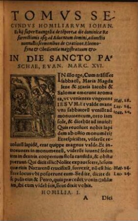 Homiliarum siue sermonum doctissimi uiri Iohannis Eckij, aduersum quoscunque nostri temporis haereticos, super Euangelia de tempore ad Aduentu usque Pascha. Tomvs ..., 2