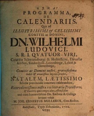 Programma de Calendariis