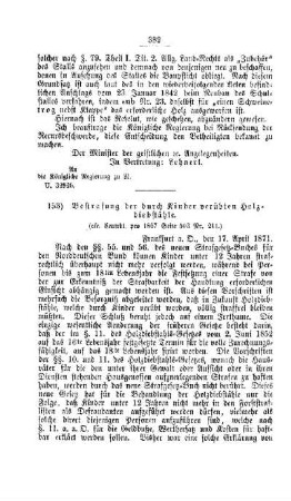 Bestrafung der durch Kinder verübten Holzdiebstähle : [V. Elementarschulwesen]