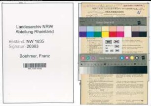 Entnazifizierung Franz Boehmer , geb. 02.01.1902 (Bergmann)