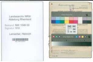 Entnazifizierung Heinrich Lemacher , geb. 26.06.1891 (Lehrer)
