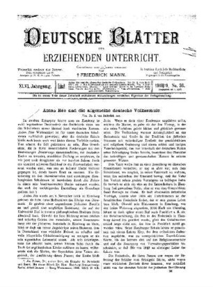Anton Rée und die allgemeine deutsche Volksschule