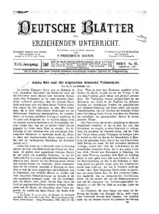 Anton Rée und die allgemeine deutsche Volksschule