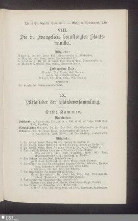 VIII. Die in Evangelicis beauftragten Staatsminister