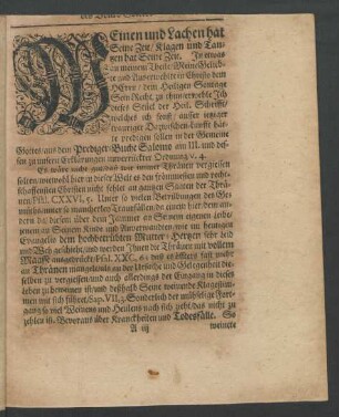 Weinen und Lachen hat Seine Zeit/ [...]