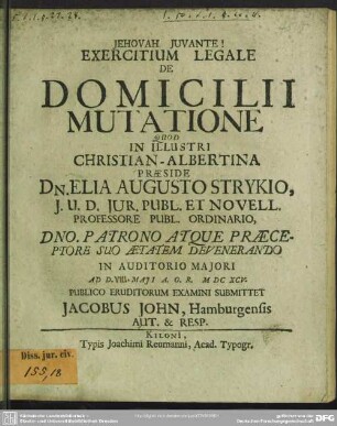 Exercitium legale de mutatione domicilii