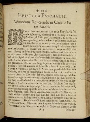 Admodum Reverende in Christo Pater Ricciole.