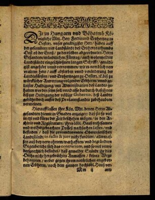 Mm2r-Mm2v, Die zu Hungarn und Böhaimb Königliche Mtt.