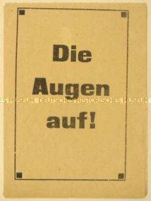 Sozialdemokratische programmatische Aufklärungsschrift an die Kriegsheimkehrer