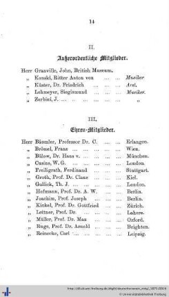 III. Ehren-Mitglieder.