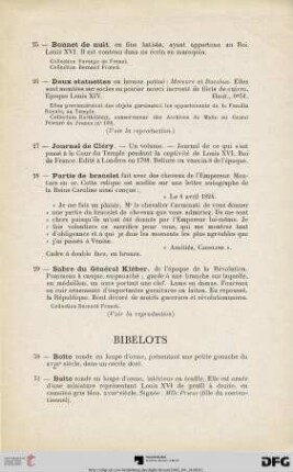 Bibelots (Nr. 30-37)