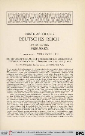 Erste Abteilung. Deutsches Reich