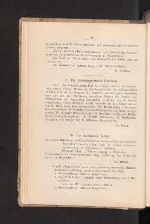 19. Das philologische Institut.