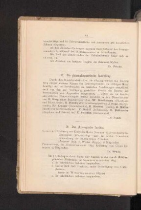 19. Das philologische Institut.
