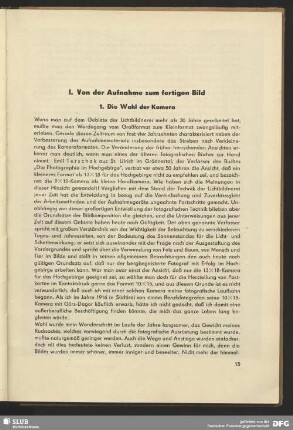 I. Von der Aufnahme zum fertigen Bild