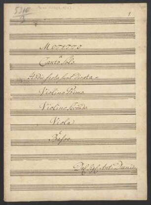 Hodie festa sunt dicata; S, strings, bc; D-Dur