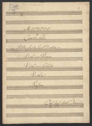 Hodie festa sunt dicata; S, strings, bc; D-Dur