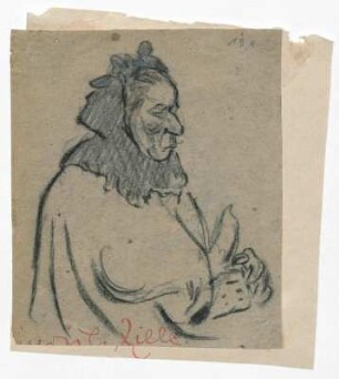 Frau mit Haube, Seitenansicht