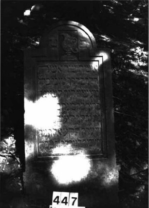 Grabstein 447 (Index: 99898074) Maße HxBxT: 127x59x8 cm: Grabstein 447