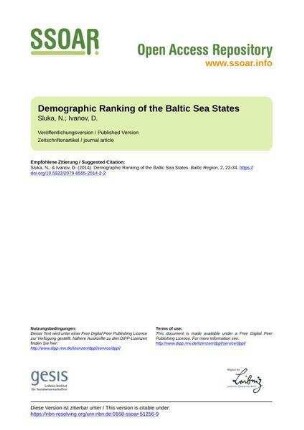 Demographic Ranking of the Baltic Sea States