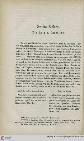 Zweite Beilage: Die Acta s. Caeciliae