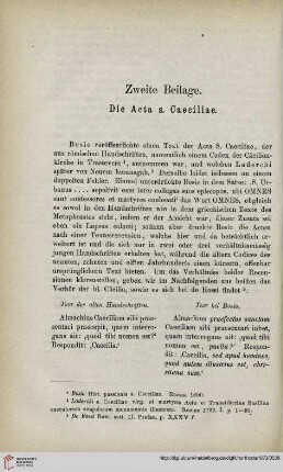 Zweite Beilage: Die Acta s. Caeciliae