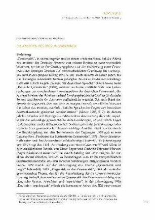 Die Arbeiten des IDS zur Grammatik