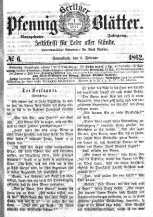 No. 6, Sonnabend, den 8. Februar