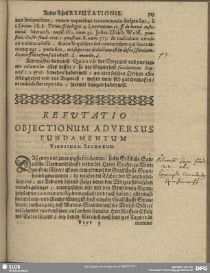 Refutatio Obiectionum Adversus Fundamentum Vigesimum Secundum