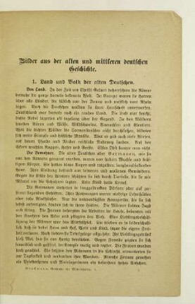 Bilder aus der alten und mittleren deutschen Geschichte