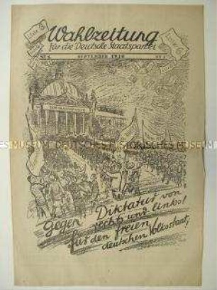 Illustrierter Sonderdruck der Deutschen Staatspartei zur Reichstagswahl im September 1930