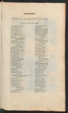 Index alphabeticus Centuriae III.