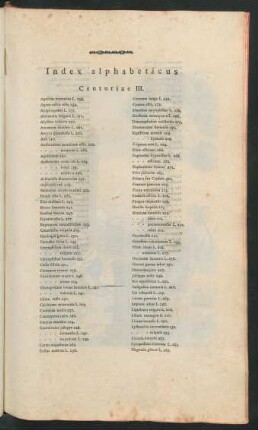 Index alphabeticus Centuriae III.