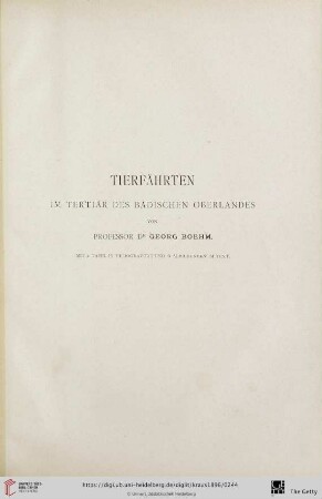 Tierfährten im Tertiär des Badischen Oberlandes