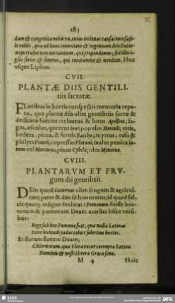 CVIII. Plantarum Et Frugum dii gentilitii