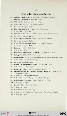 Deutsche Reichsmünzen (Nr. 1363-1419)