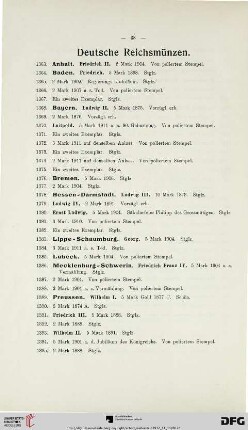 Deutsche Reichsmünzen (Nr. 1363-1419)