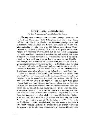 Hermann Lotzes Weltanschauung
