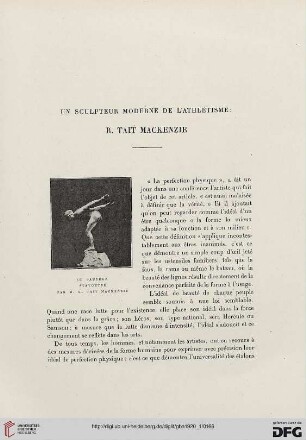 5. Pér. 1.1920: Un sculpteur moderne de l'athlétisme: R. Tait Mackenzie