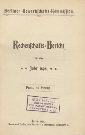 10. (1898): Rechenschafts-Bericht