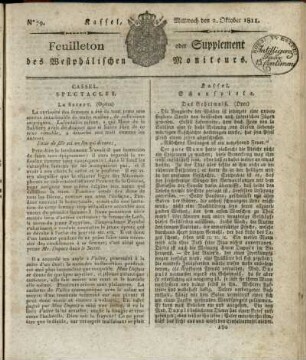 No. 79, Mittwoch den 2. Oktober 1811
