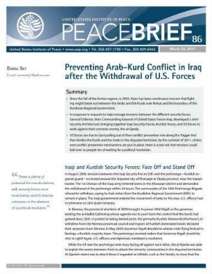 Preventing Arab-Kurd conflict in Iraq after the withdrawal of U.S. forces